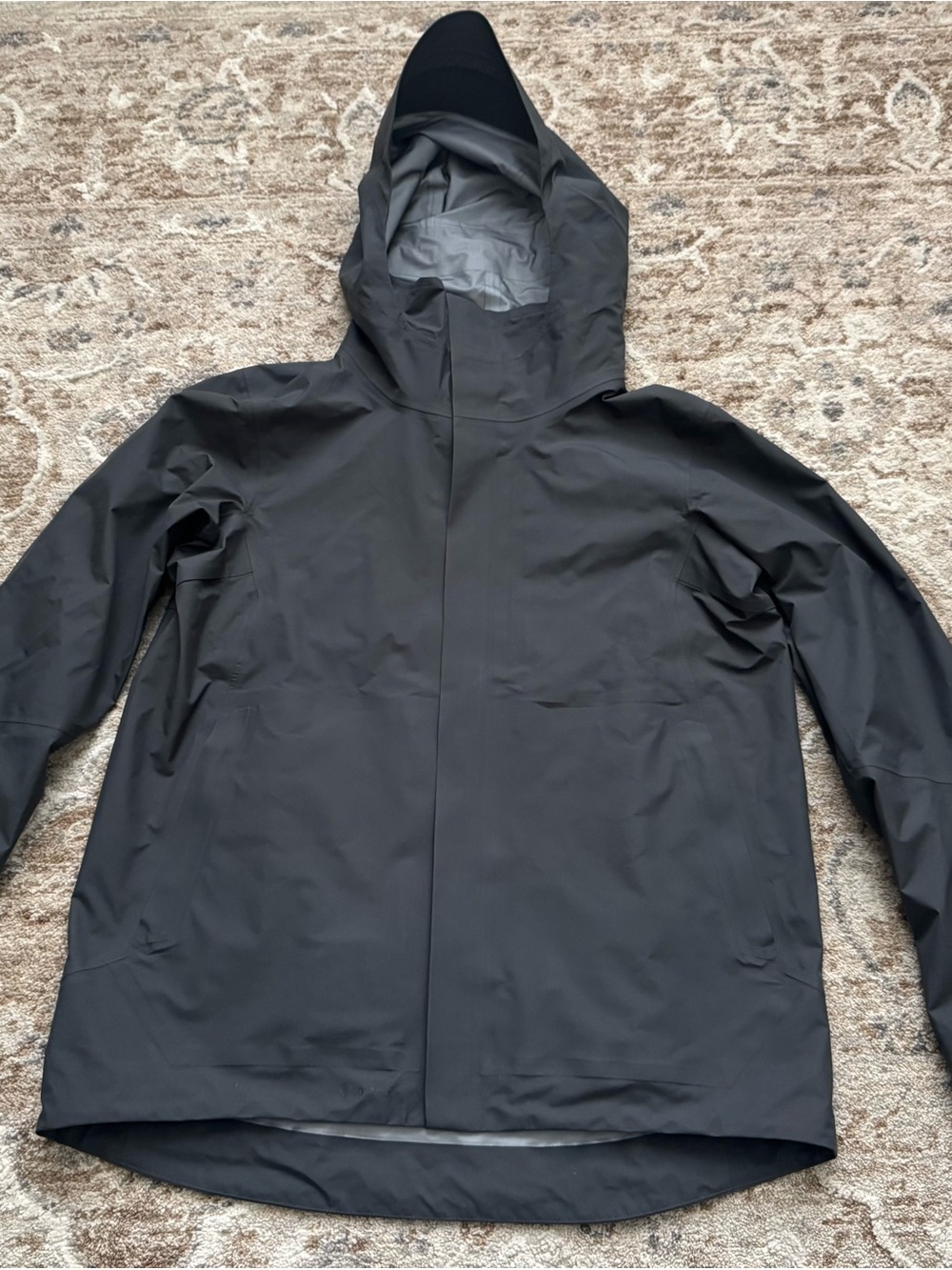 Women's Black rain jacket Hooded Jacket gray size small NEW